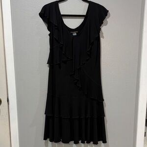 Chic Black Ruffle Mini Dress